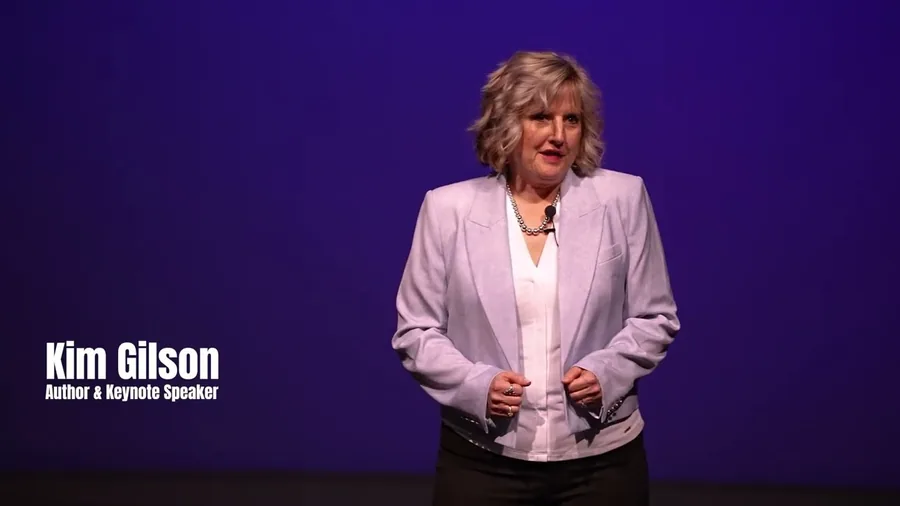 Kim Gilson delivering a keynote