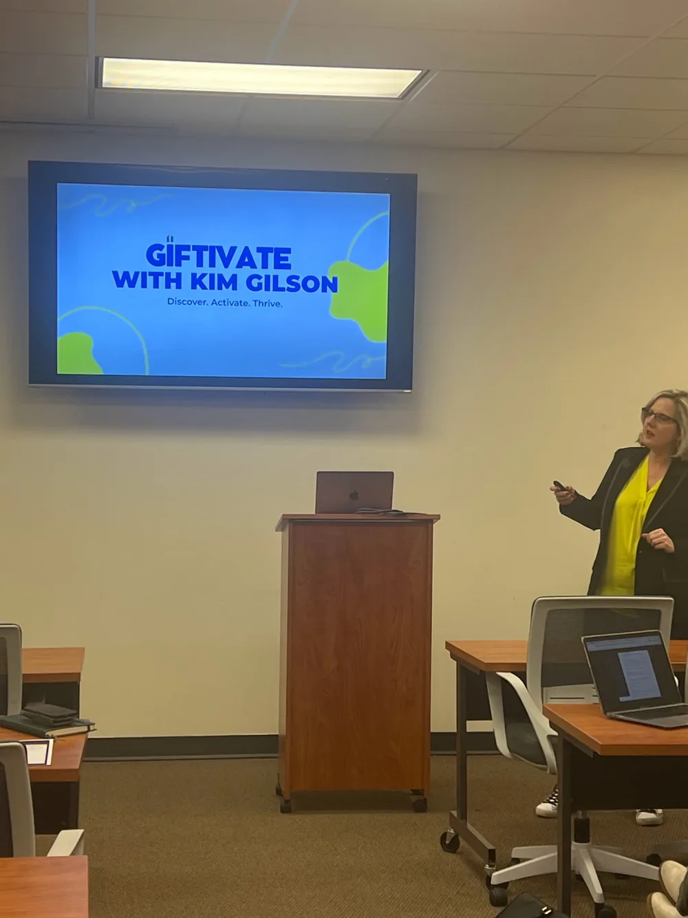 Kim Gilson leading a Giftivate session